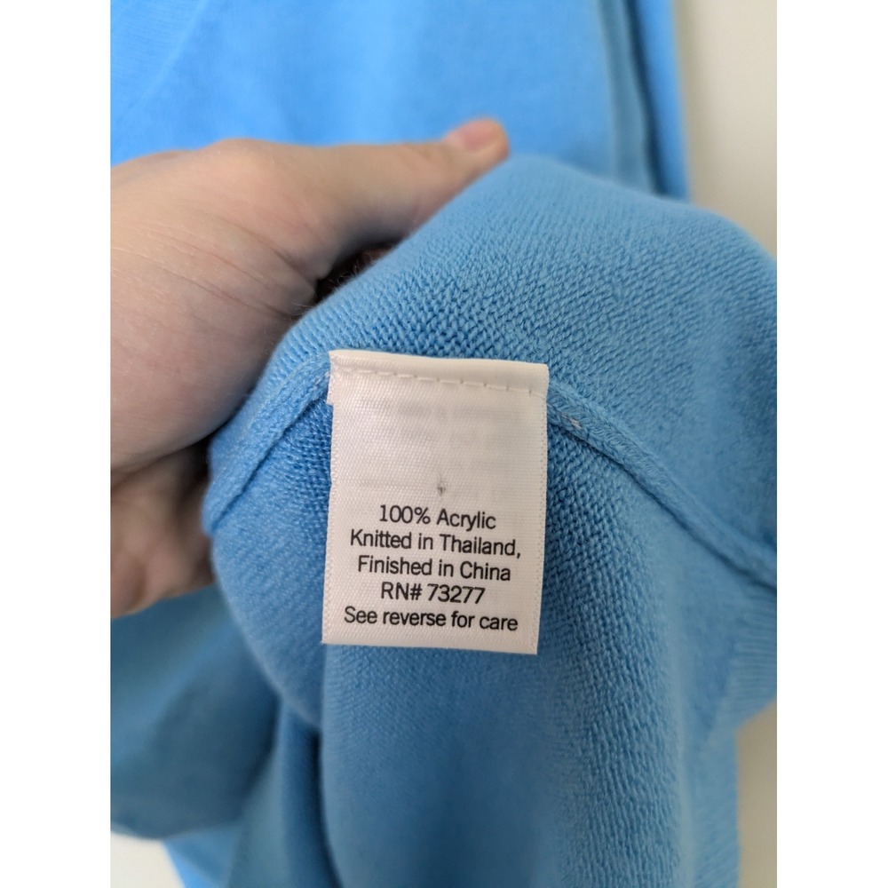 Croft & Barrow V-Neck Sweater Women's XL Blue Long Sleeve Knit Pullover - Picture 6 of 8